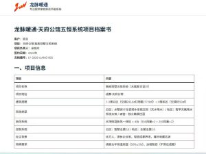 成都龙脉暖通提供业主档案书，为用户提供可视化服务保障的实例展示