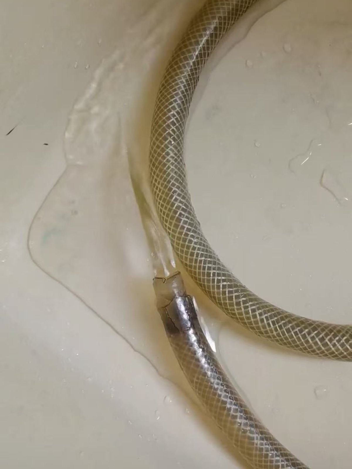 暖气片清洗后对照1:脉冲清洗后水质清澈