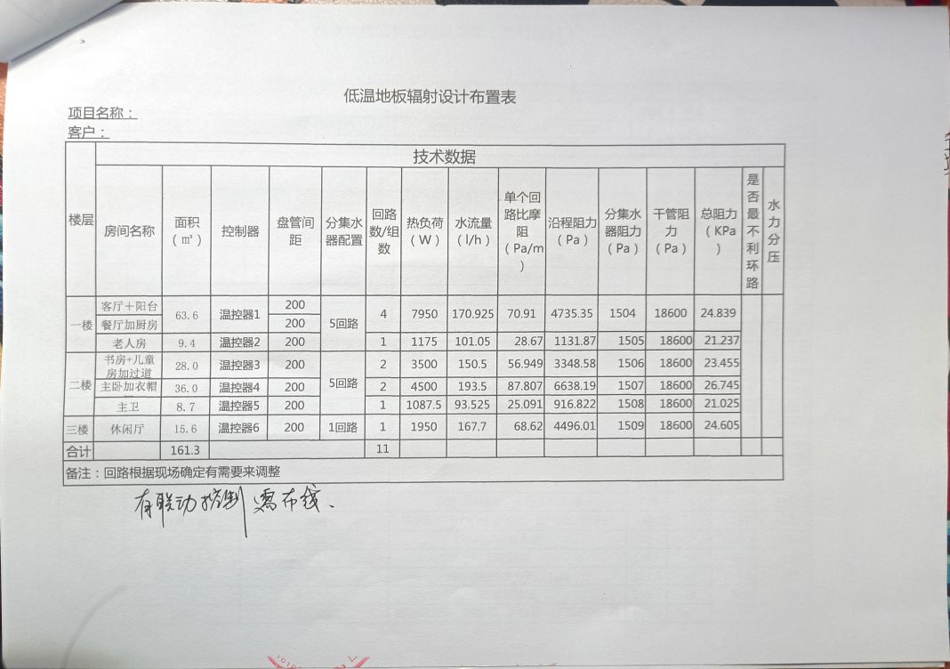 成都成华区保利珑堂里院苏老师瑞美冷凝炉地暖系统配置方案设计图纸