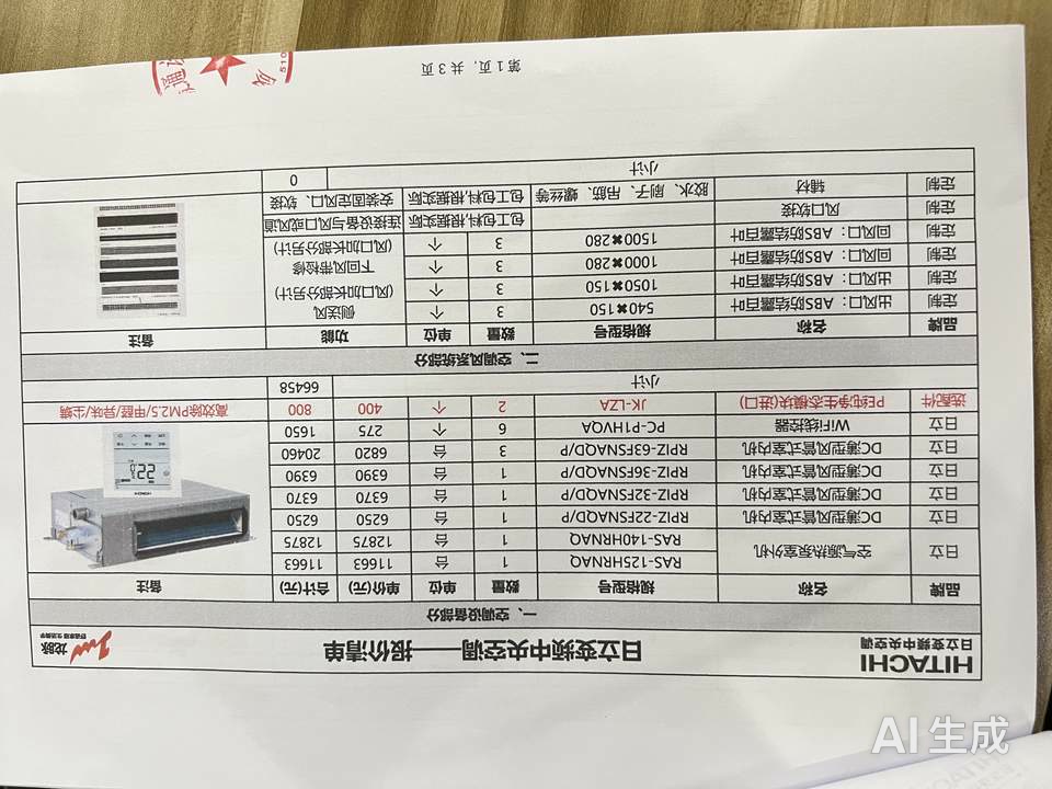 珑樾一号·日立舒享中央空调·配置报价示意