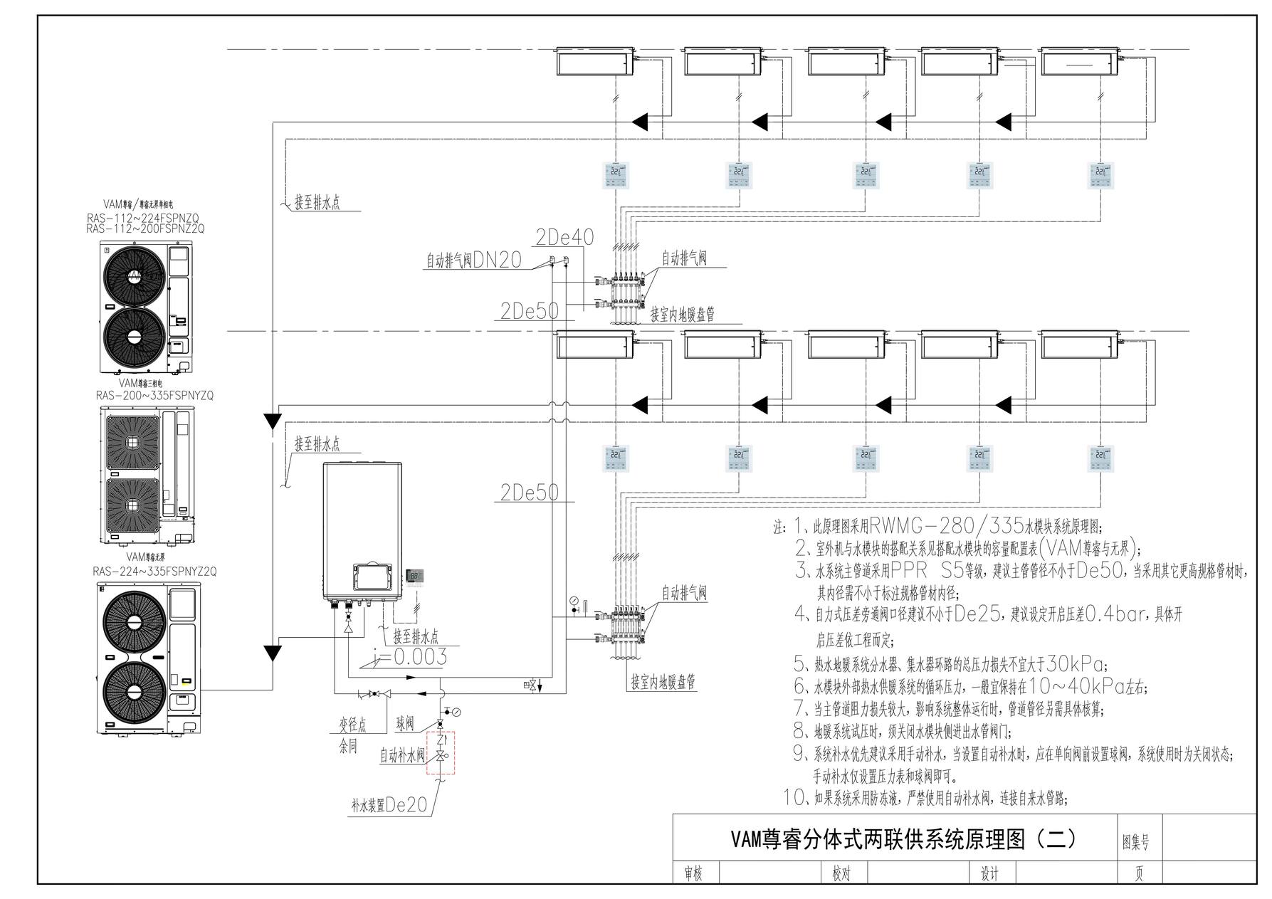 成都都江堰日立天氟地水两联供尊睿分体式两联供原理图二