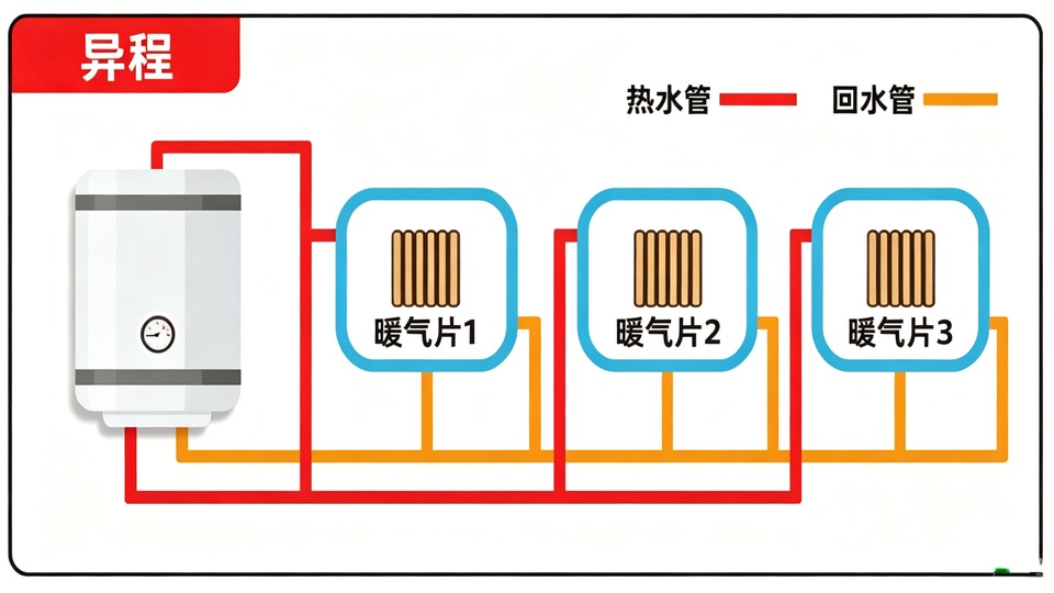 润泽园毕老师家明装暖气片系统架构（热源—输配—末端—控制四要素）