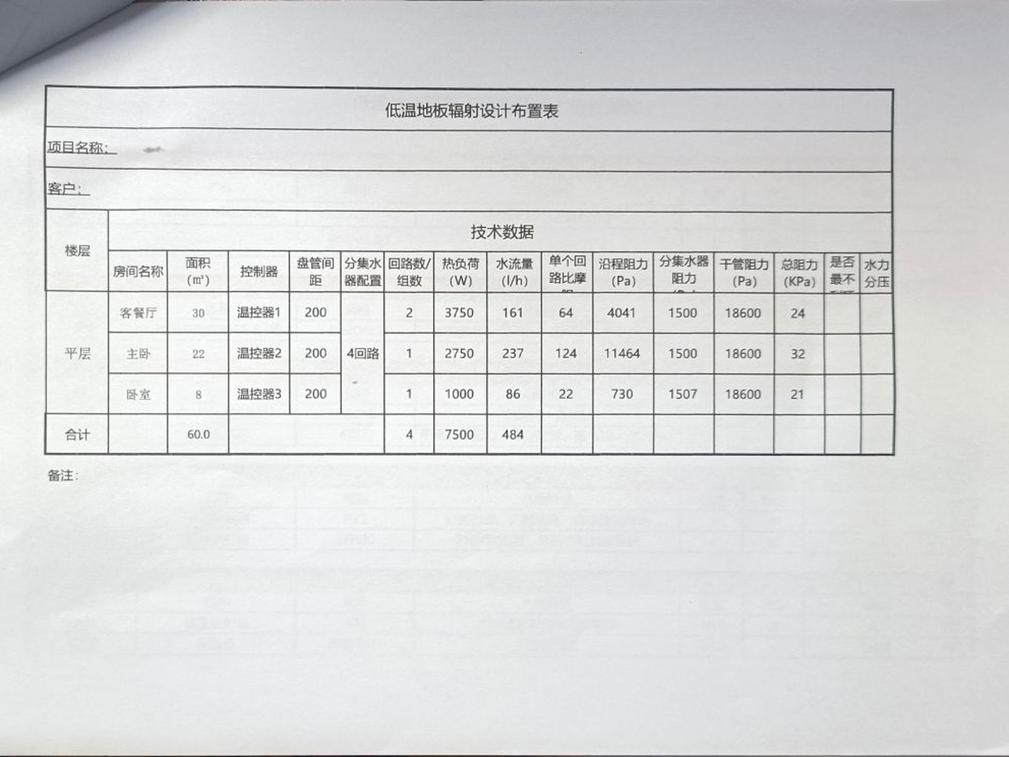 地暖配置