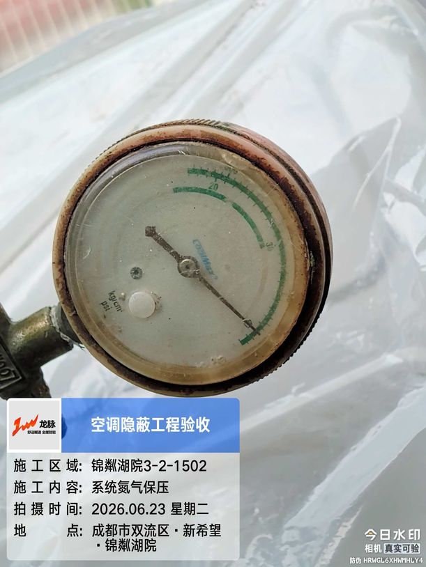 成都双流区新希望锦粼府二期L老师-压力表特写显示系统压力