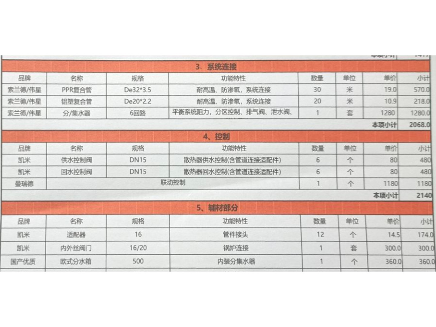 柏南郡-李总系统配件