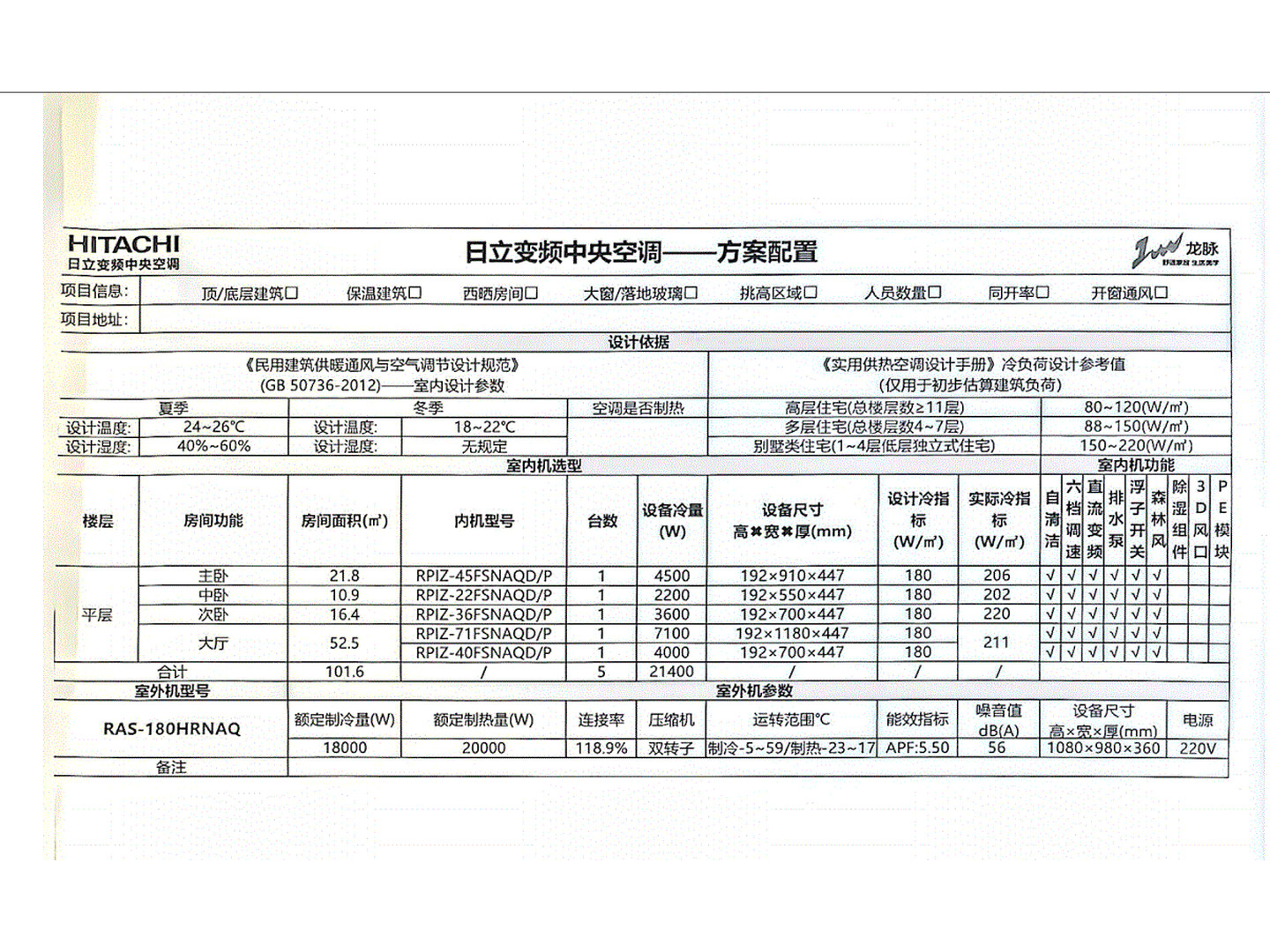 成都锦江区长城锦苑赵老师空调配置②