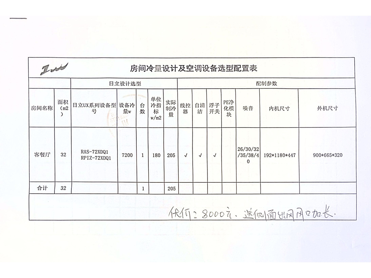 成都泛悦国际陈姐日立风管机空调配置方案
