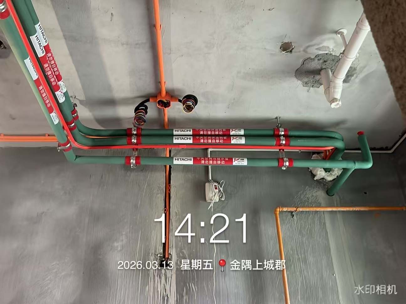 成都新都区金隅上城郡田老师家·冷媒管路安装实拍①