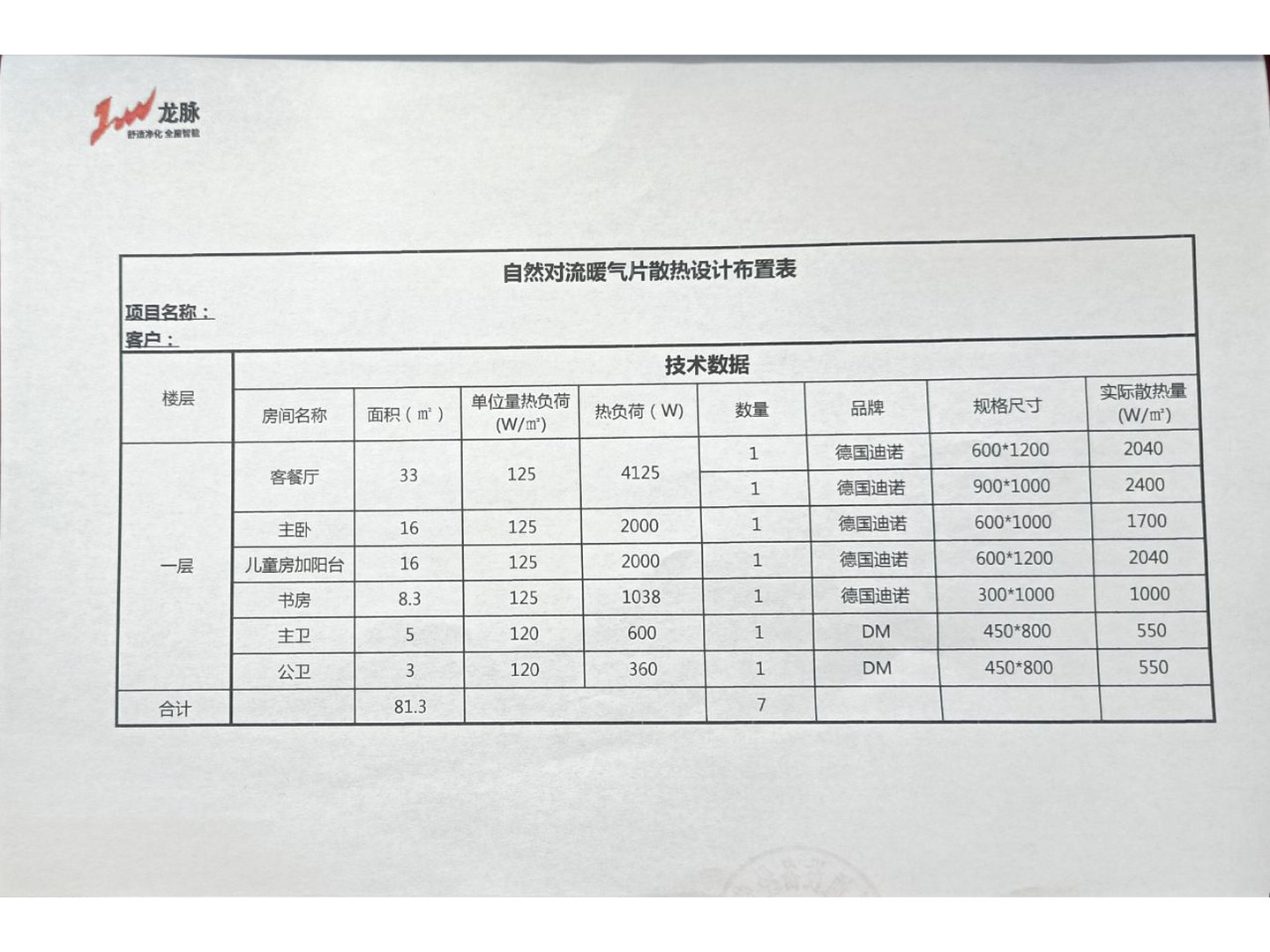成都市成华区凯德风尚张老师明装暖气片配置图