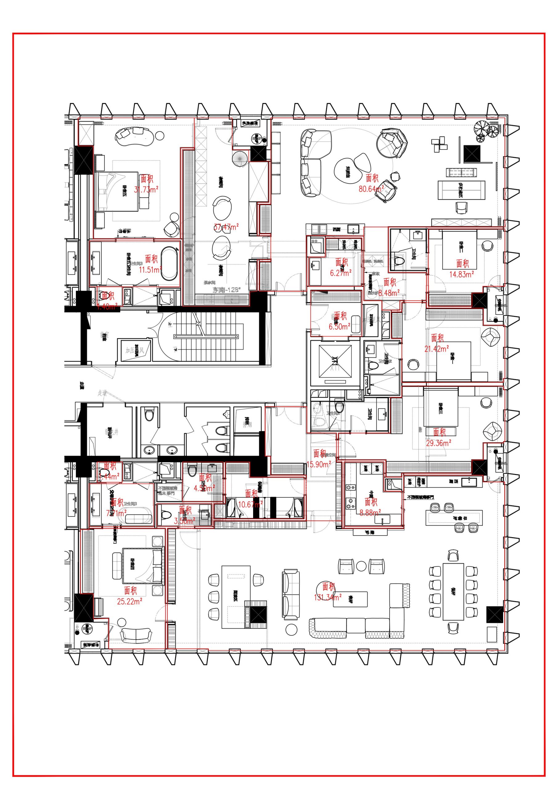 B套住宅区户型图 416㎡