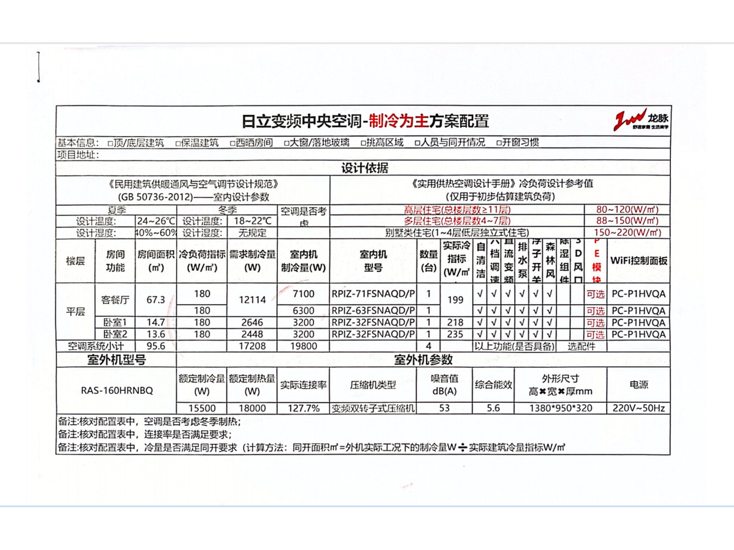 成都三利麓山城翠薇谷夏先生日立舒享空调配置