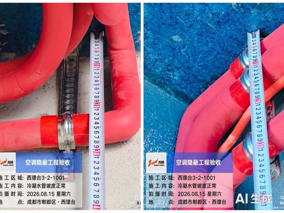 成都·日立中央空调隐蔽工程·隐蔽验收实拍