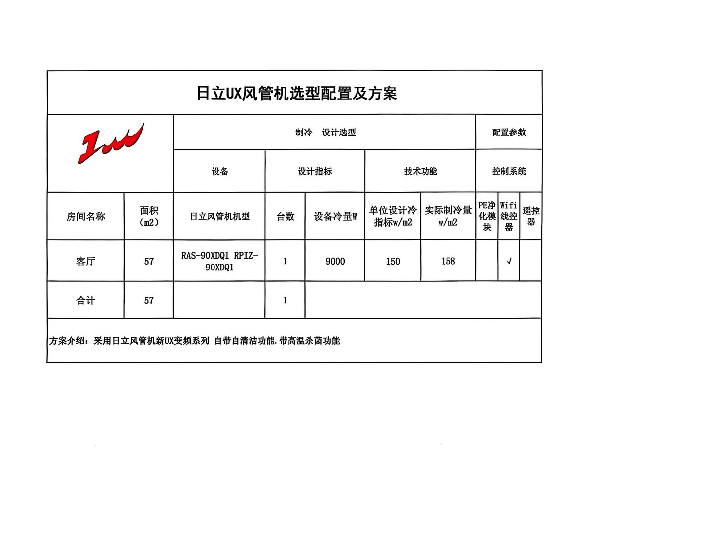 成都逸都国际黄老师日立风管机空调配置