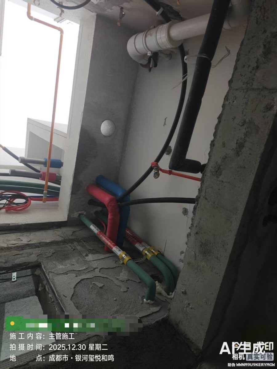 双流银河玺悦和L老师日立智享天氟地水二联供（地暖主管部分施工）