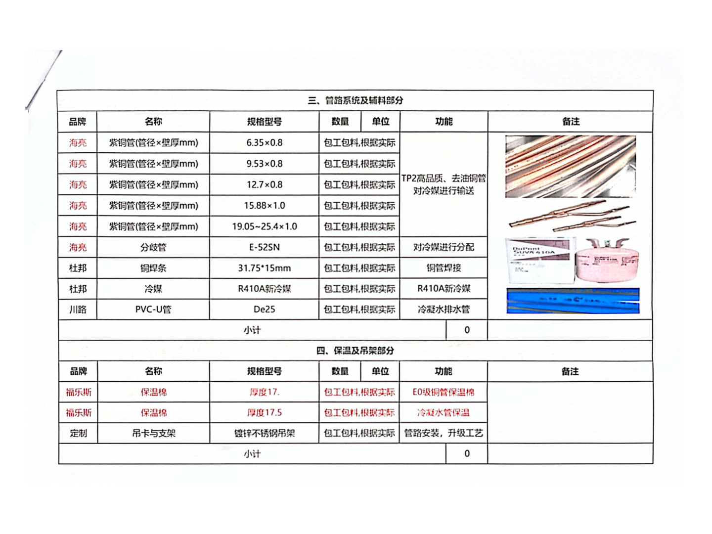 怡景园-补老师材料清单