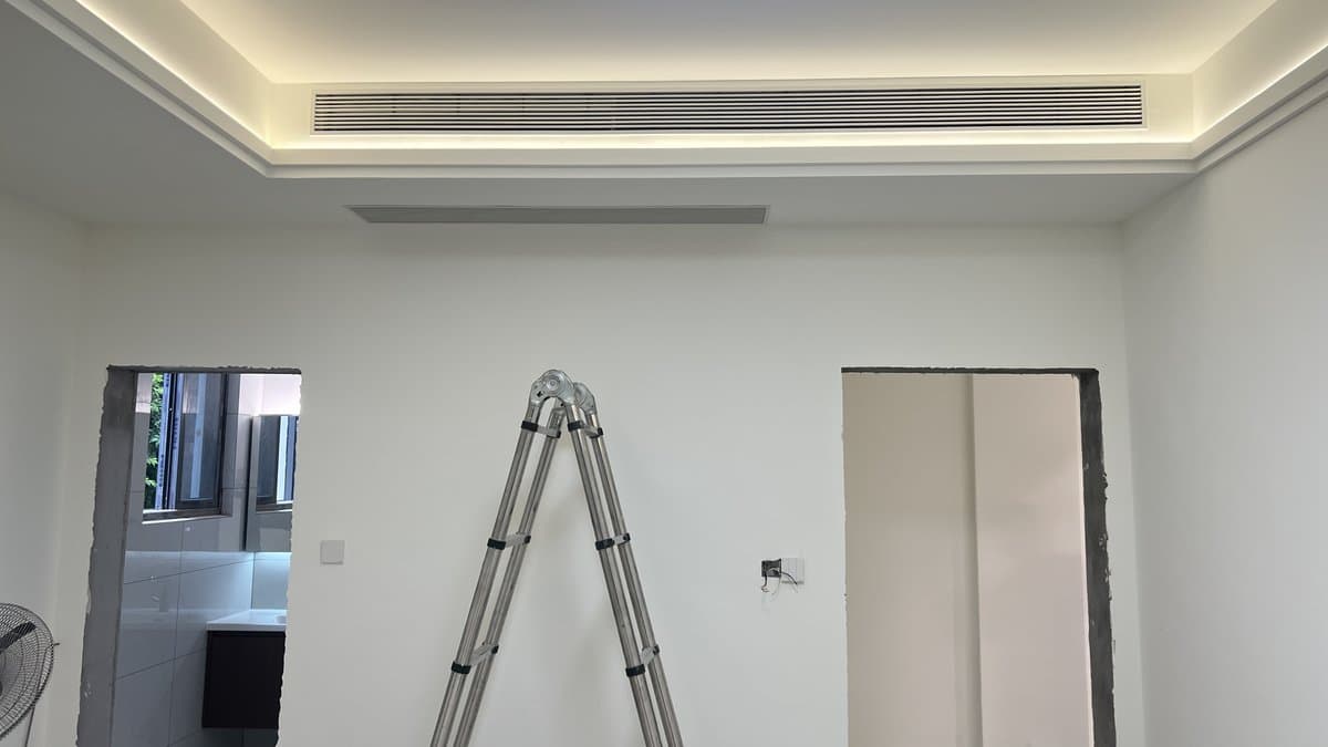 成都天府新区大林镇自建房日立水墅适二联供·9月收尾室内风机盘管其一