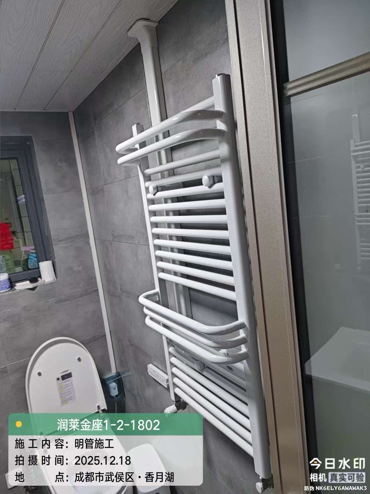润莱金座套二卫浴暖气片安装实景
