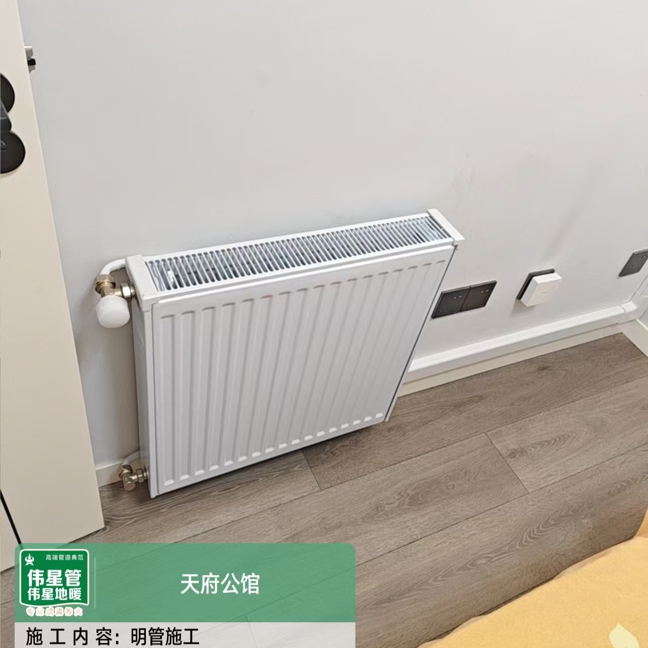 明装暖气片安装实景九